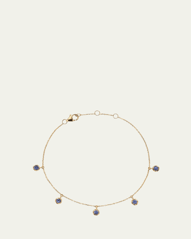 14k Yellow Gold Sapphire Droplet Bracelet